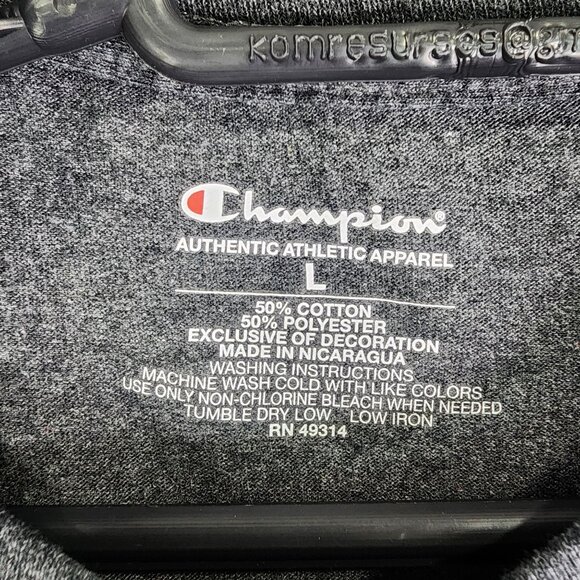 Mens Heather Gray Champion Shirt Oklahoma State Short Sleeve Crew Neck Size L - Picture 6 of 10